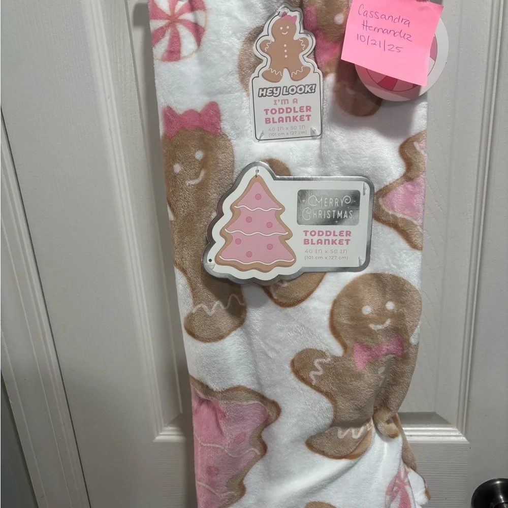 Gingerbread and Candy Cane Toddler Blanket